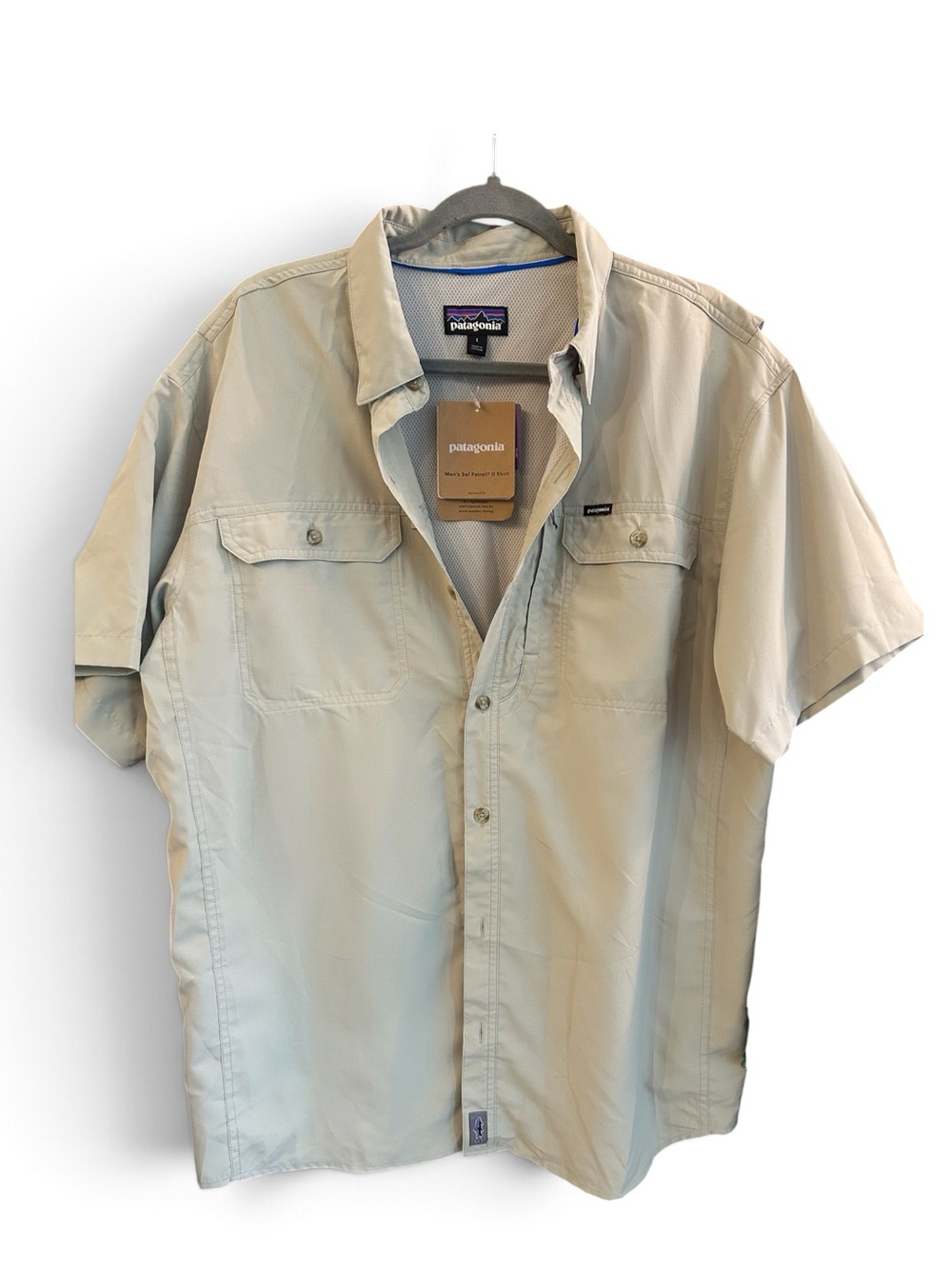 Patagonia NWT Men's Sol Patrol 2 Shirt Short Sleeve Button Desert Sage L